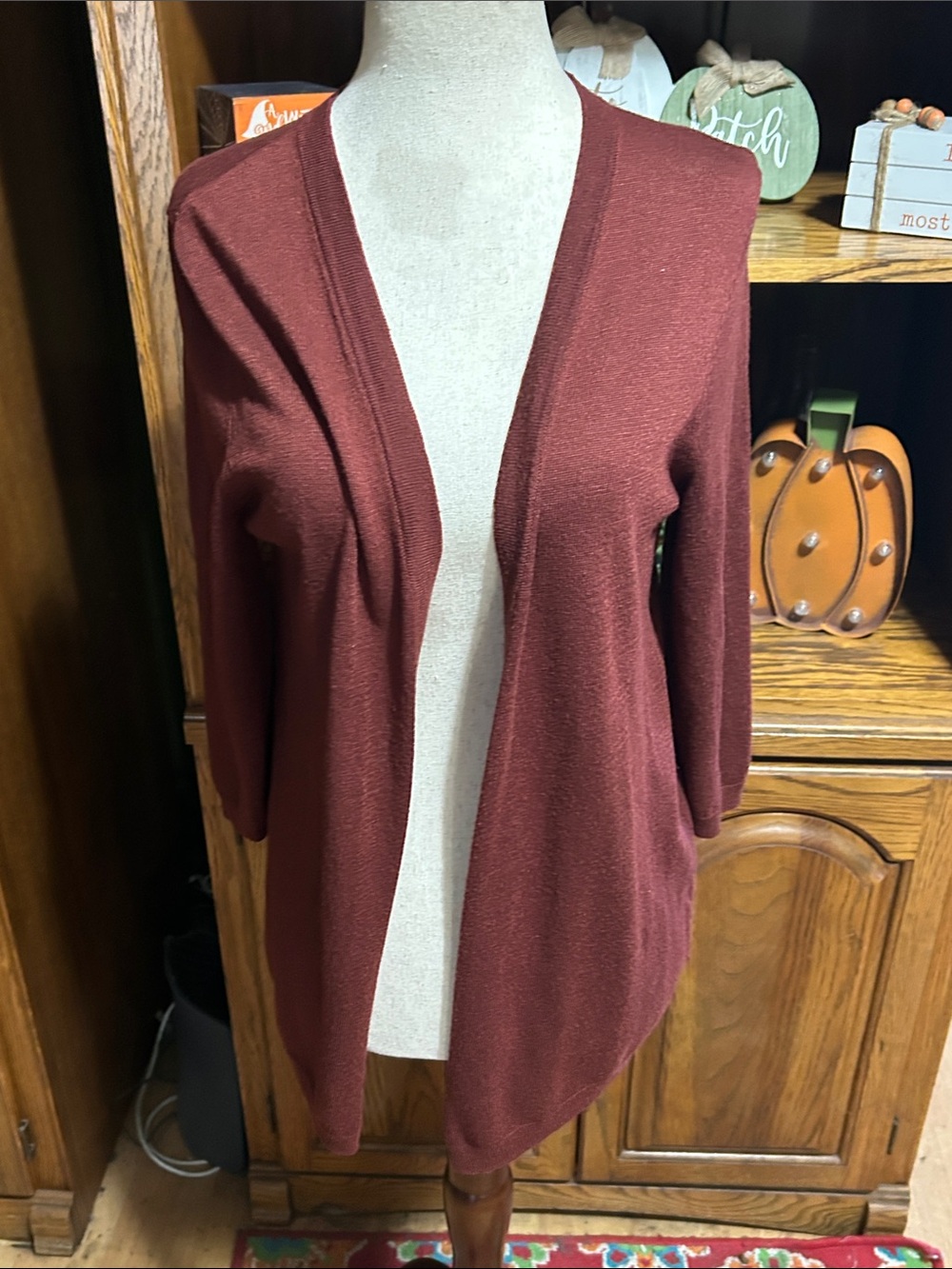 Maurices Open-Front Cardigan Sweater in Burgundy Size XS